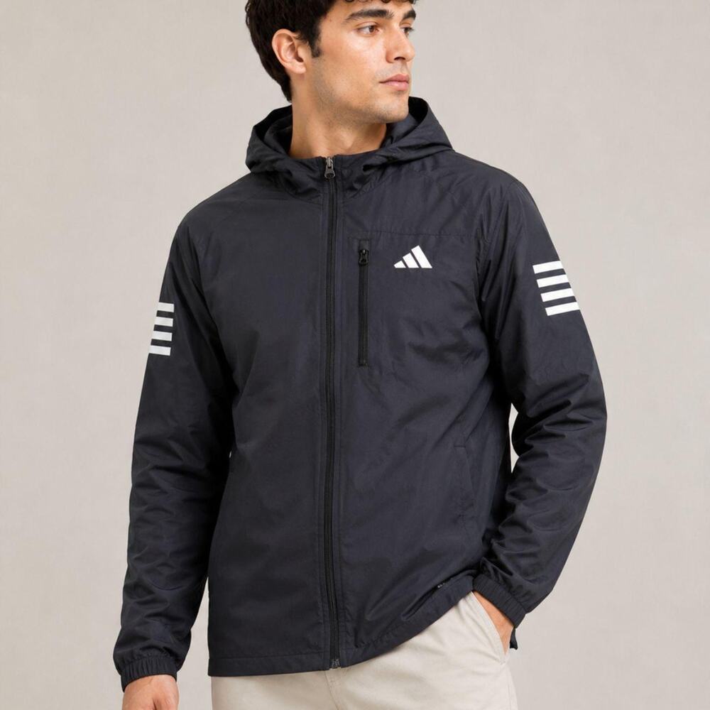 Adidas running windbreaker jacket black